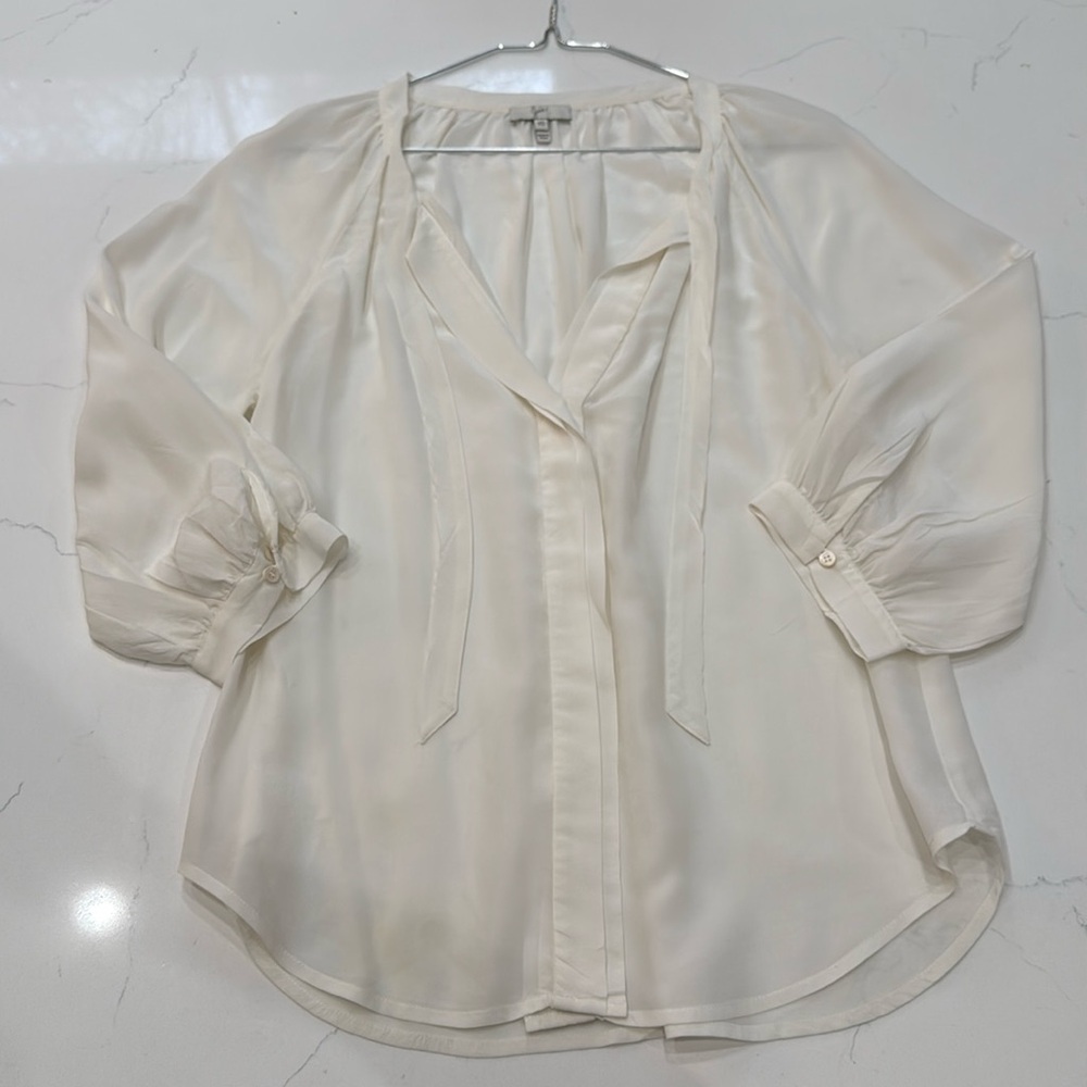 Joie Cream Blouse with Tie Neck size xs